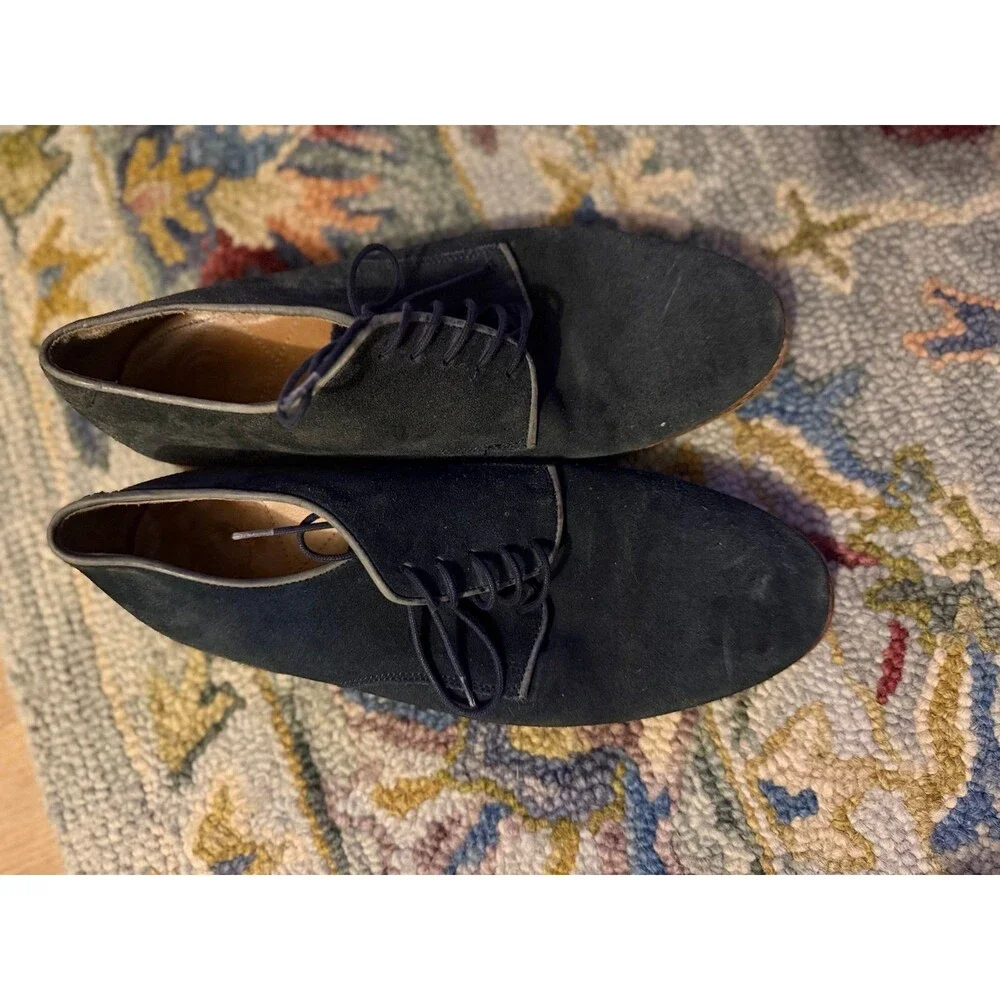 Vintage 70’s retro Navy Blue Suede Oxfords by Hudson Shoes Navy Blue EU 43